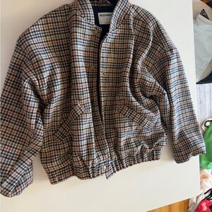 Multi-Color Houndstooth Bomber Jacket